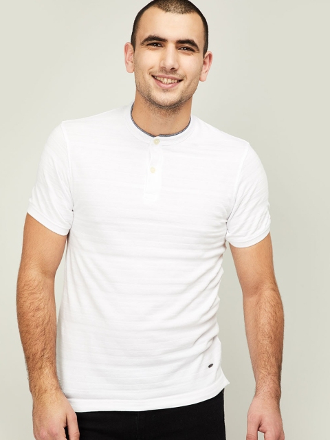 CODE by Lifestyle Men White Solid Henley Neck T-shirt