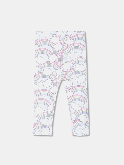 The Childrens Place Girls Blue & Pink Rainbow Printed Leggings