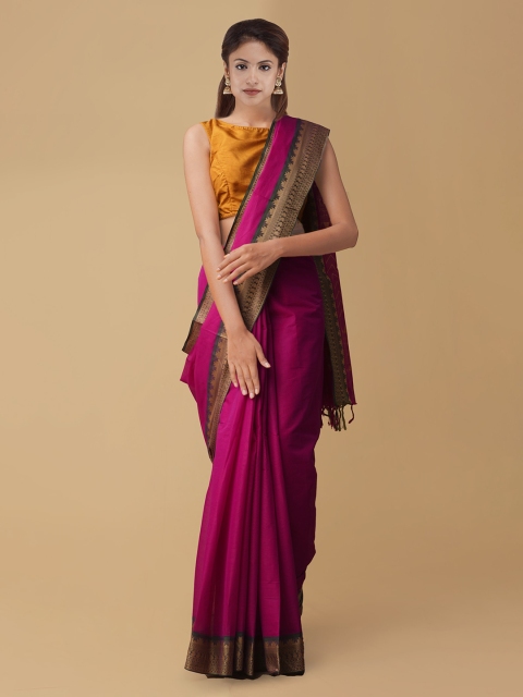 Unnati Silks Pink Colourblocked Saree