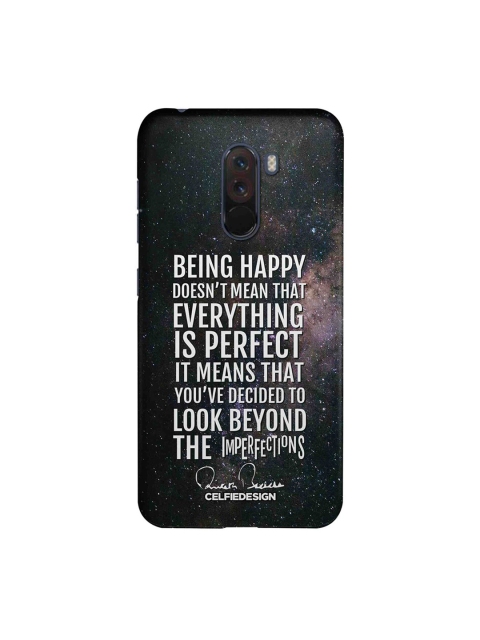 CelfieDesign Unisex Black & White Typography Printed Xiaomi Poco F1 Back Case