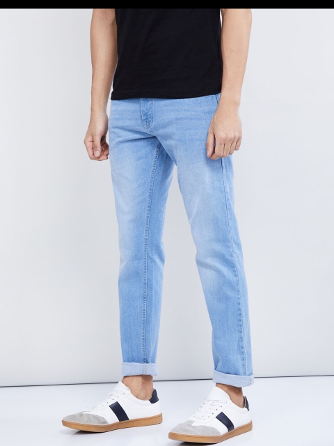 max Men Blue Tapered Fit Mid-Rise Clean Look Jeans