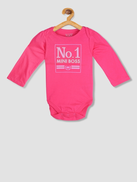 The Childrens Place Girls Pink Printed Bodysuit