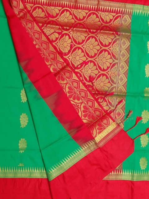 Bangalore Silk Emporium Green Woven Design Saree