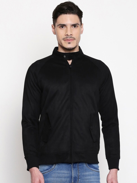 Mufti Men Black Solid Sporty Jacket