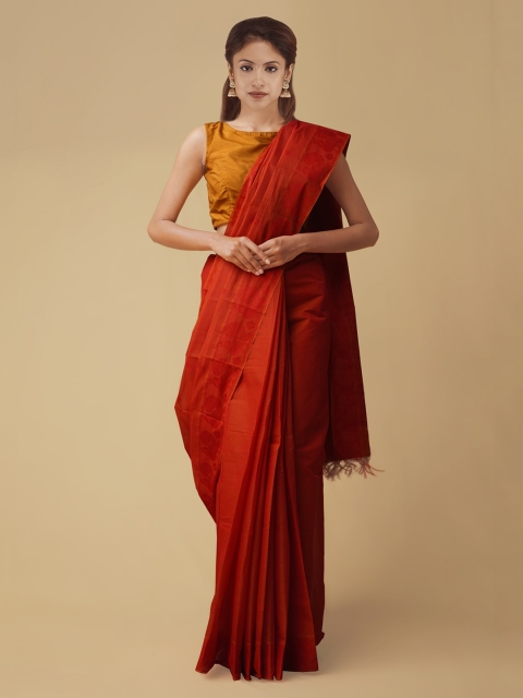 Unnati Silks Red Striped Saree