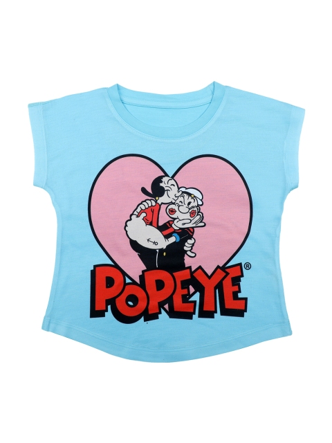 Popeye Girls Blue Popeye Printed Top