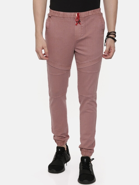CINOCCI Men Pink Slim Fit Mid-Rise Clean Look Jeans