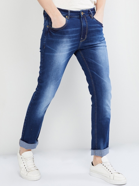 max Men Navy Blue Slim Fit Mid-Rise Clean Look Jeans