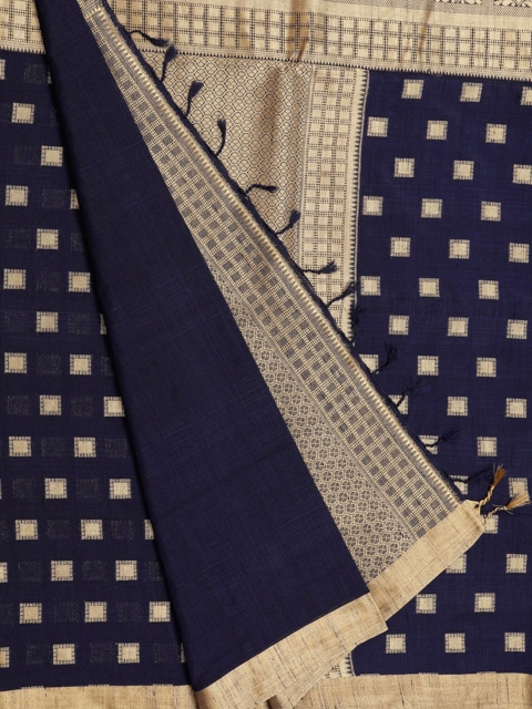 Bangalore Silk Emporium Blue Woven Design Saree
