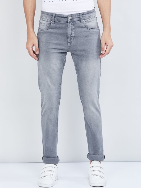 max Men Grey Slim Fit Mid-Rise Clean Look Stretchable Jeans