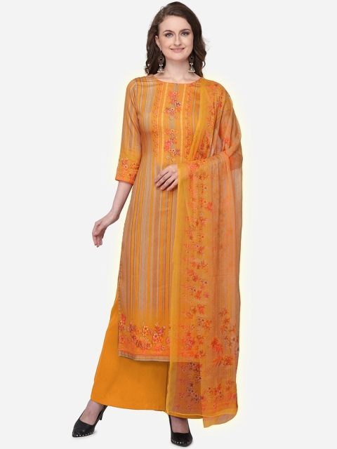 Stylee LIFESTYLE Yellow Silk Blend Unstitched Dress Material