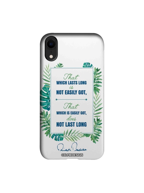 CelfieDesign White & Green Lasts Long AB Quotes Apple iPhone XR Back Cover
