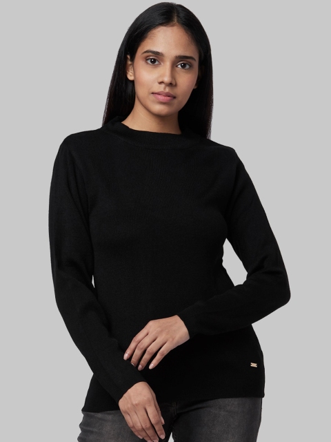 Park Avenue Woman Women Black Ribbed Pullover Sweater
