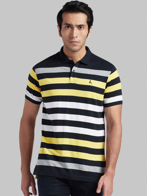Parx Men Blue Striped Polo Collar T-shirt 
Parx Men Blue Striped Polo Collar T-shirt
