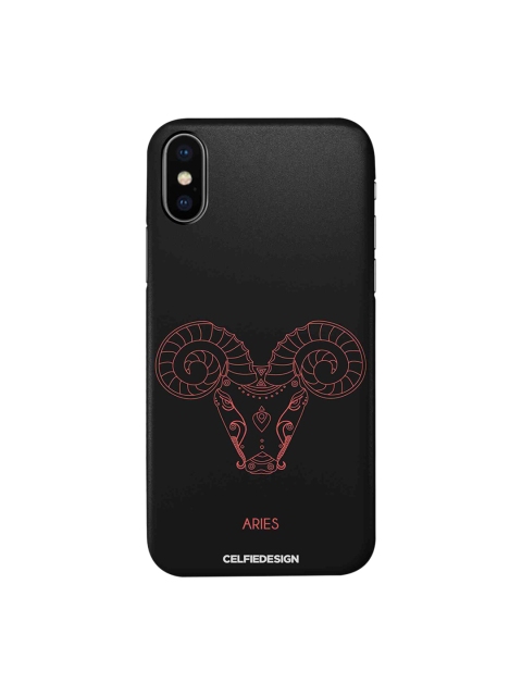 CelfieDesign Black Aries Apple iPhone XS Back Cover Zodiac
