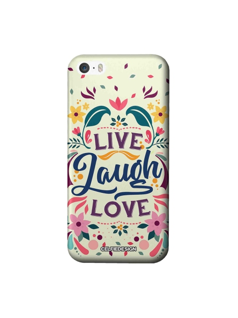 CelfieDesign Beige Live Laugh Love Printed Apple iPhone SE Back Cover