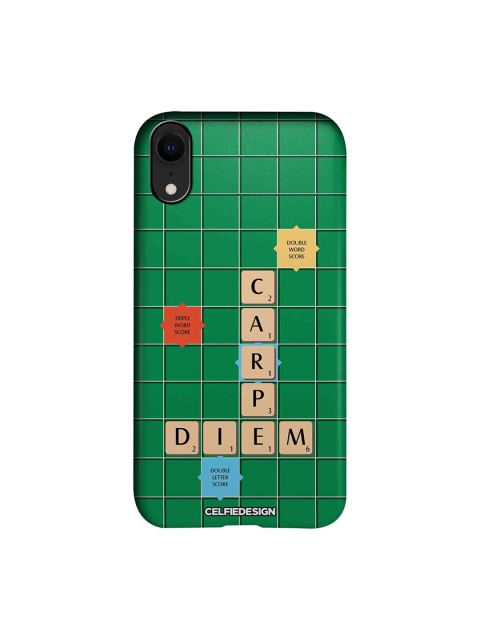 CelfieDesign Green & Beige Scrabble Game Printed iPhone XR Sustainable Back Cover