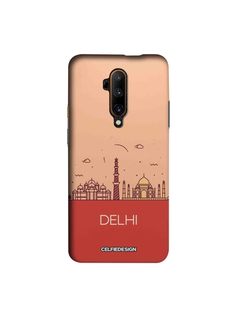 CelfieDesign Pink & Red Delhi Skyline OnePlus 7T Pro Back Cover