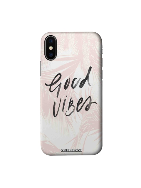 CelfieDesign White & Pink Good Vibes iPhone Xs Sustainable Case