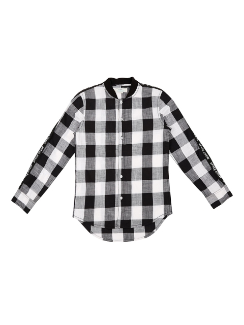 Pantaloons Junior Boys White Regular Fit Checked Casual Shirt