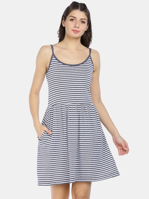 GAP Women Blue Stripe Cami Dress