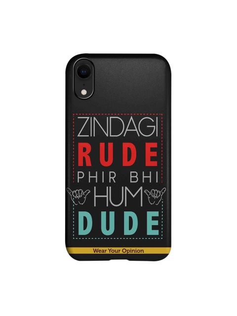 CelfieDesign Black & Red Zindagi Rude Wear Your Opinion Quirky Sustainable Apple iPhone XR Back Cover
CelfieDesign Black & Red Zindagi Rude Wear Your Opinion Quirky Sustainable Apple iPhone XR Back Cover