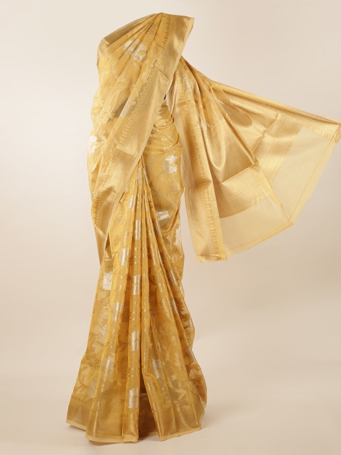 Pothys Gold-Toned Woven Design Saree