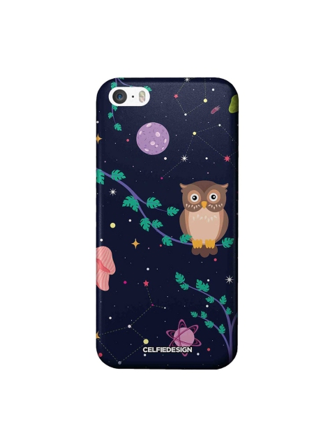 CelfieDesign Space Owl Apple iPhone SE Back Cover, Navy blue
