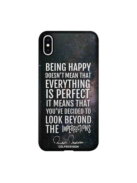 CelfieDesign Black Being Happy AB Quotes Sustainable iPhone Xs Max Back Case