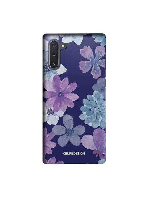 CelfieDesign Navy-Blue & Violet Floral Printed Samsung Galaxy Note10 Sustainable Back Cover