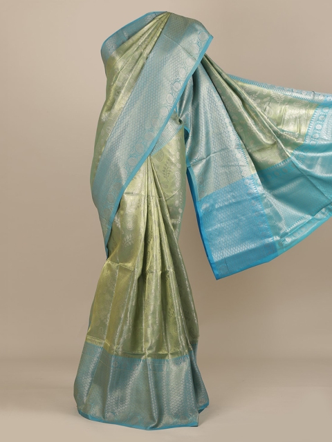 Pothys Green & Blue Tissue Woven Design Saree