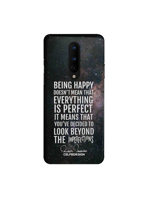 CelfieDesign Black & White Being Happy AB Quote OnePlus 8 Sustainable Back Case