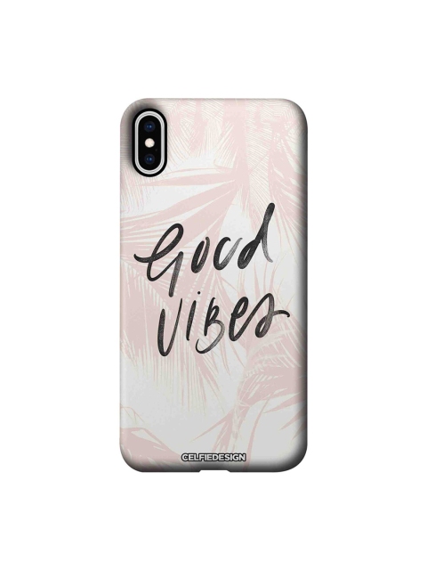 CelfieDesign Pink & Black Good Vibes Printed iPhone XS Max Back Cover