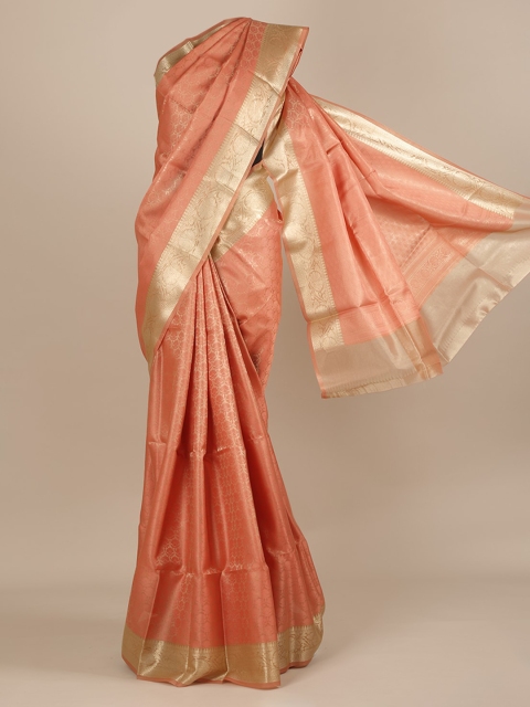 Pothys Peach-Coloured Woven Design Saree