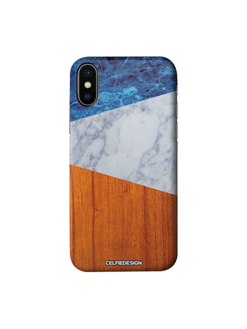 Blue Marble Wood Apple iPhone XS Back Cover Signature, Multi