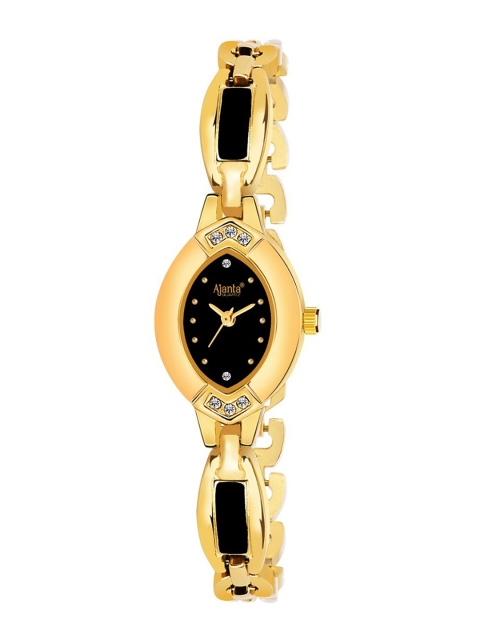 Ajanta Women Gold-Toned & Black Analogue Watch Ajanta_AWC413MRL/1