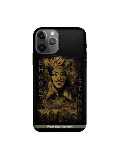 CelfieDesign Black & Brown Bhagat Singh Series Wear Your Opinion Quirky Sustainable Apple iPhone 11 Pro Max Mobile Back Cover
CelfieDesign Black & Brown Bhagat Singh Series Wear Your Opinion Quirky Sustainable Apple iPhone 11 Pro Max Mobile Back Cover