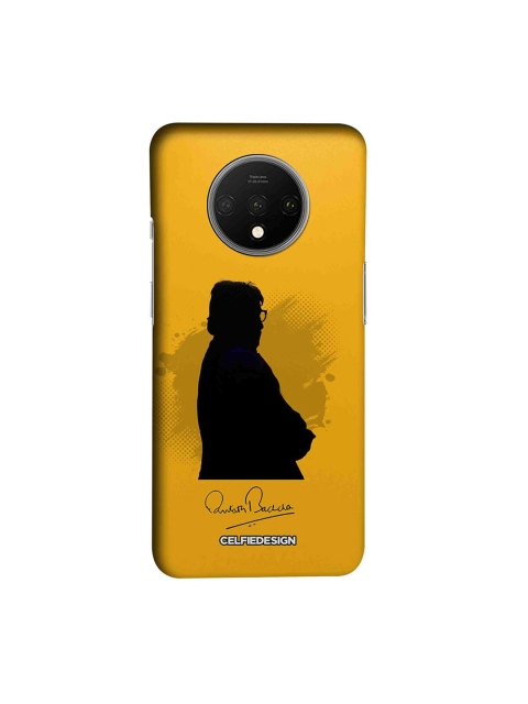 CelfieDesign Mustard Yellow & Black BB With Signature Printed OnePlus 7T Back Case