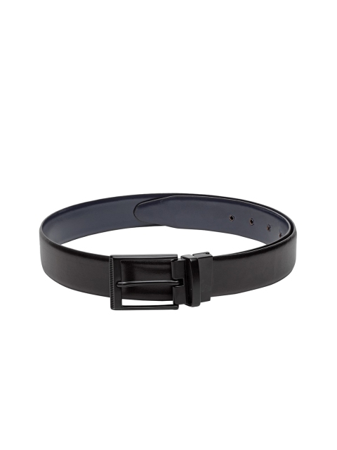 Teakwood Leathers Men Black & Blue Solid Reversible Genuine Leather Belt