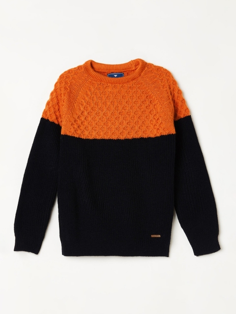 Fame Forever by Lifestyle Boys Navy Blue & Blue Colourblocked Pullover Sweater