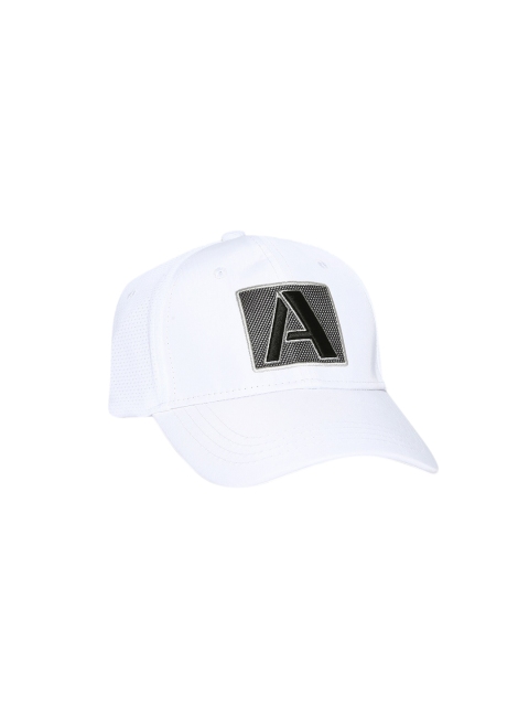 Aeropostale Men White & Black Solid Brand Applique Panelled Cap