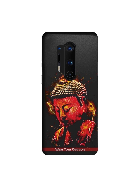 CelfieDesign Black & Red Peace Buddha OnePlus 8 Pro Sustainable Back Cover