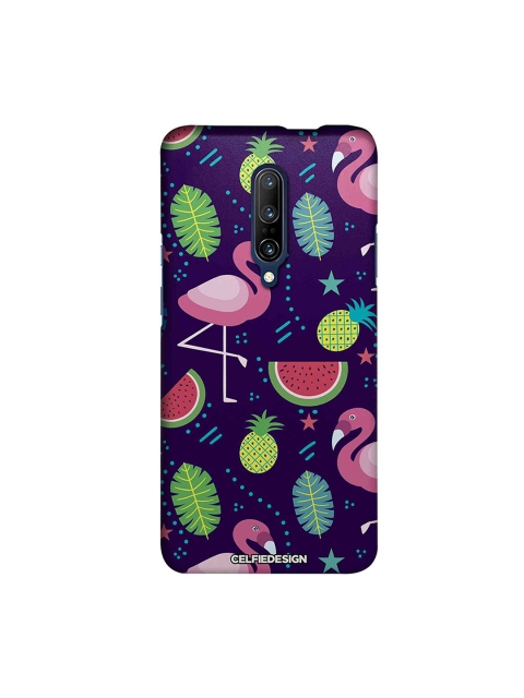 CelfieDesign Purple & Green Flamingo Base 501 Quirky Sustainable OnePlus 7 Pro Back Cover