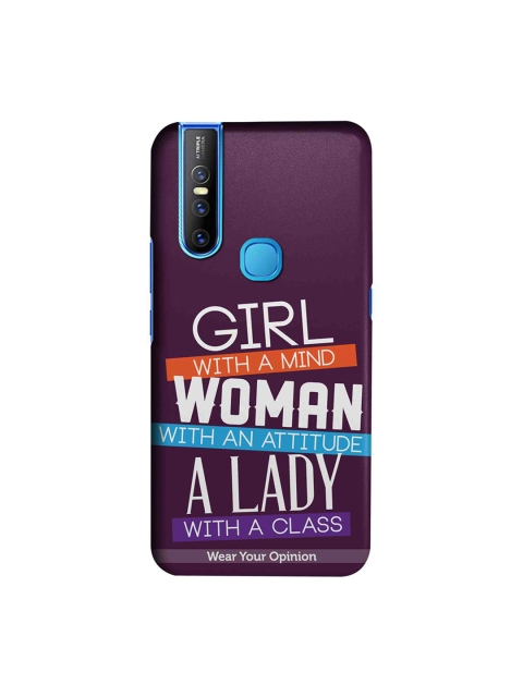 CelfieDesign Purple & White Girl Woman Lady Wear Your Opinion Quirky Sustainable Vivo V15 Back Cover
CelfieDesign Purple & White Girl Woman Lady Wear Your Opinion Quirky Sustainable Vivo V15 Back Cover