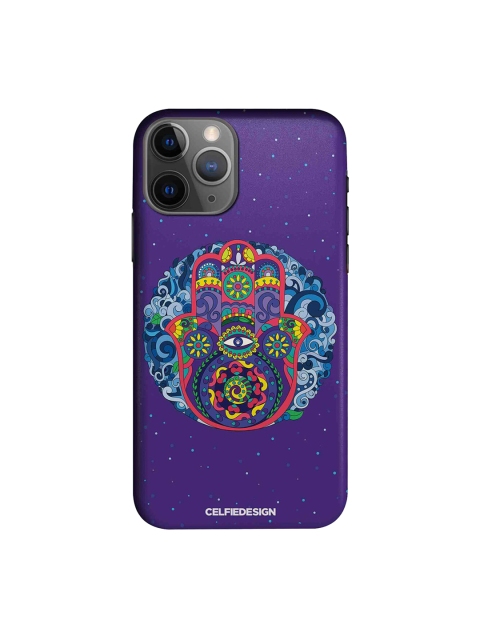 CelfieDesign Purple & Blue Humsa Mandala Printed iPhone 11 Pro Max Sustainable Back Cover