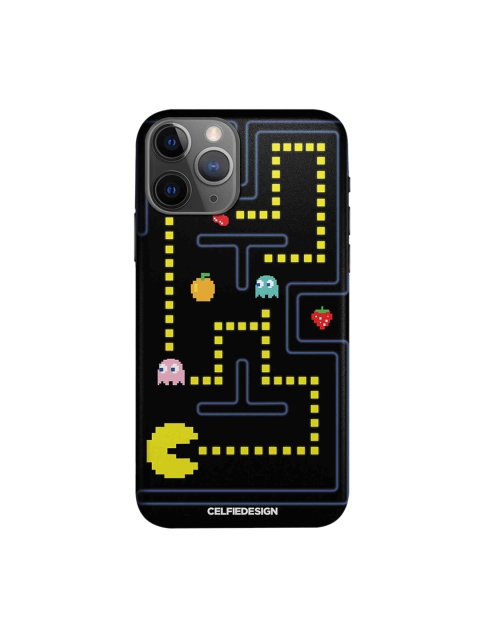 CelfieDesign Black & Yellow Pacman Quirky Sustainable Apple iPhone 11 Pro Max Mobile Back Cover