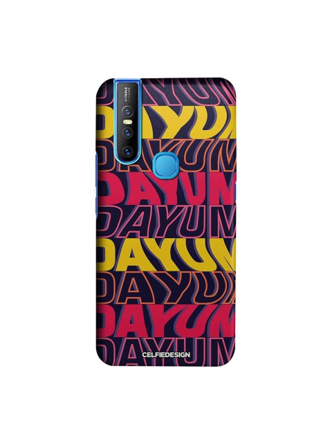 CelfieDesign Pink & Yellow Dayum Printed Vivo V15 Sustainable Phone Back Case
