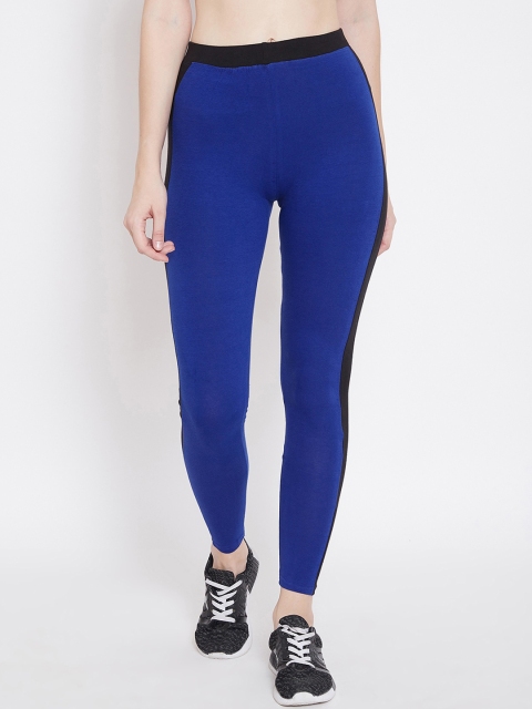 Aliza Women Blue Solid Tights
