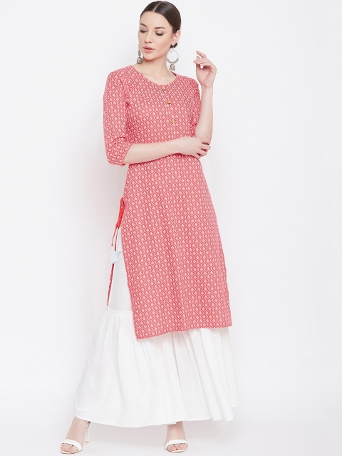 Desi Rang Women Pink Printed Kurti with Sharara