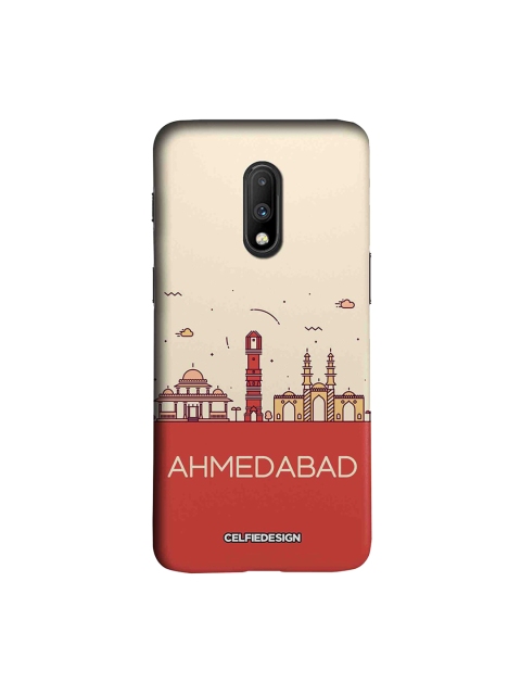 CelfieDesign Beige & Red Ahmedabad Skyline OnePlus 7 Back Cover